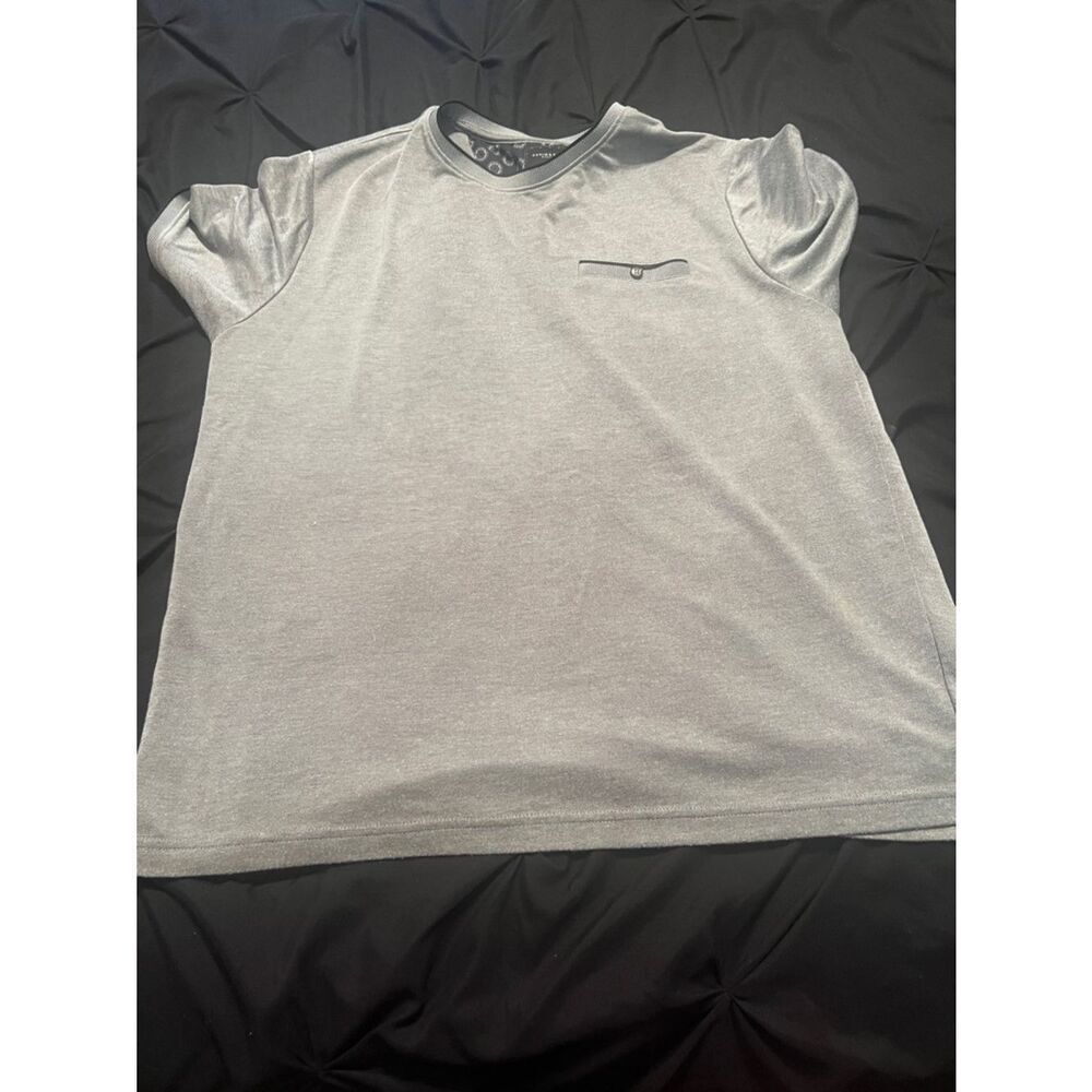 Denim & Flower Men's Light Gray Short Sleeve Crew with Chest Pocket
